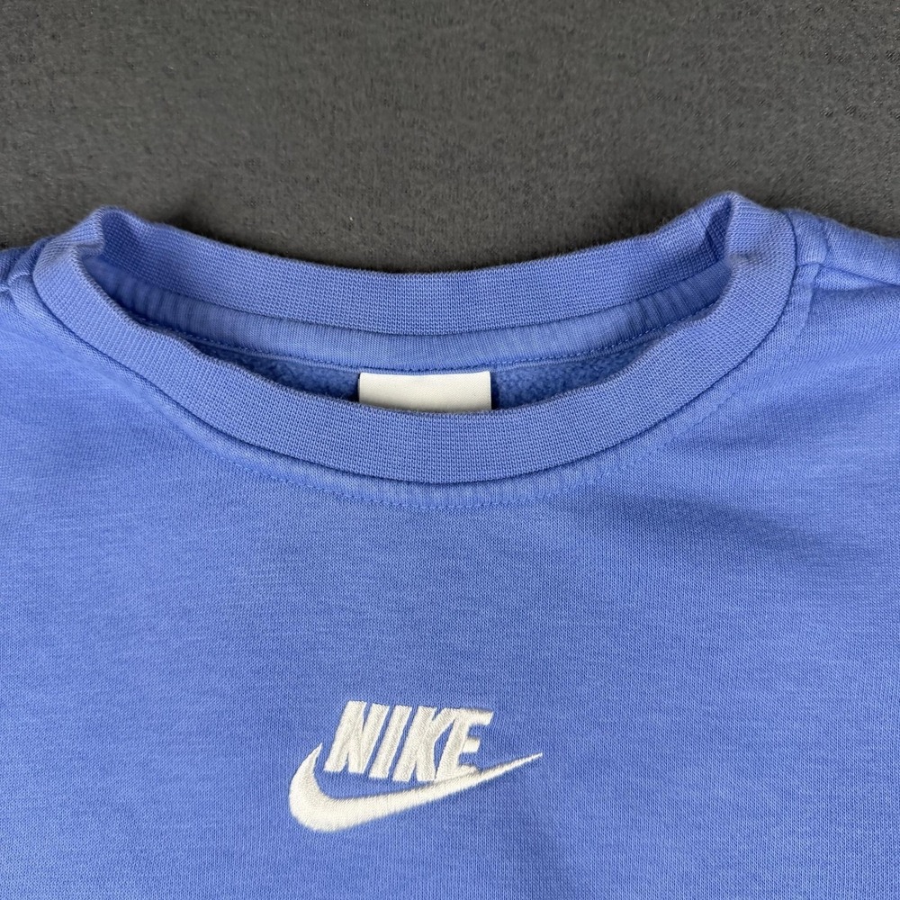 Nike Sweatshirt Kids Small Blue Crewneck Pullover Embroidered Logo DD7473-450 - Picture 4 of 12